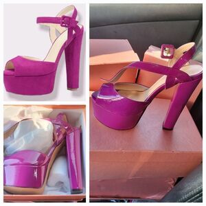 NIB YODEKS Women's Platform Peep Toe Sandals with Ankle Strap Fashion Wedge